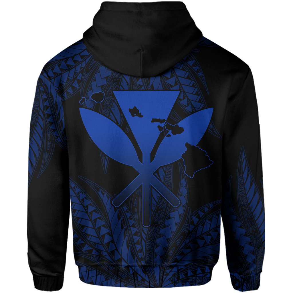 Hawaii King Polynesian Hoodie Durk Style Blue - Polynesian Pride