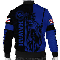 Hawaii King Polynesian Bomber Jacket - Lawla Style Blue - AH - Polynesian Pride