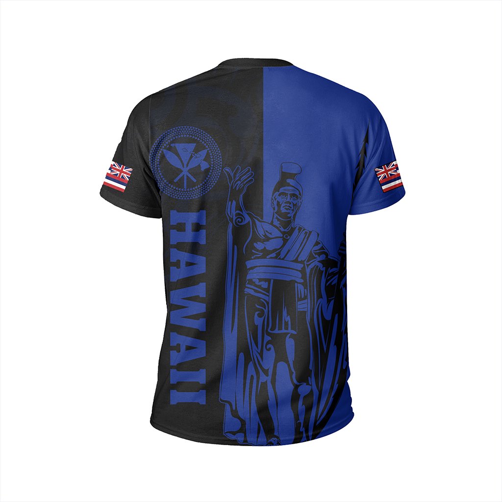 Hawaii King Polynesian T Shirt Lawla Style Blue - Polynesian Pride