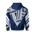 Hawaii Hoodie Zip Football Jersey Style Blue and White - Polynesian Pride