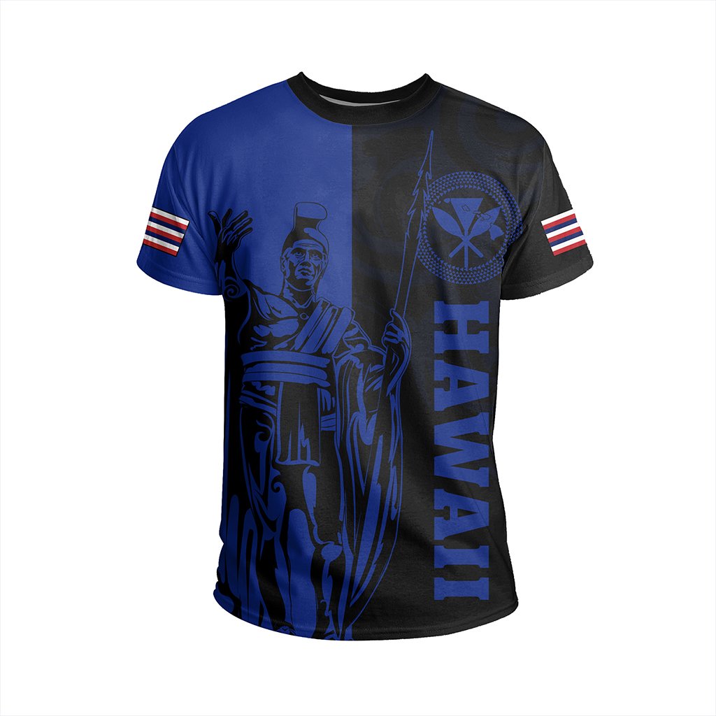 Hawaii King Polynesian T Shirt Lawla Style Blue - Polynesian Pride