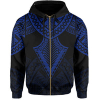 Hawaii Polynesian Hoodie Limited (Zip up) Tab Style Blue - Polynesian Pride