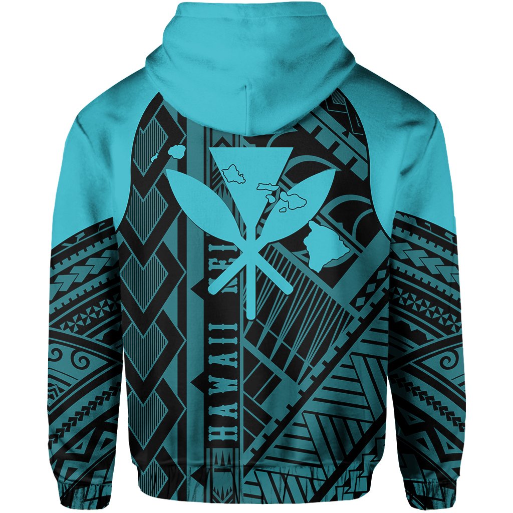 Hawaii Nei Hoodie Zip up Polynesian Blue - Polynesian Pride