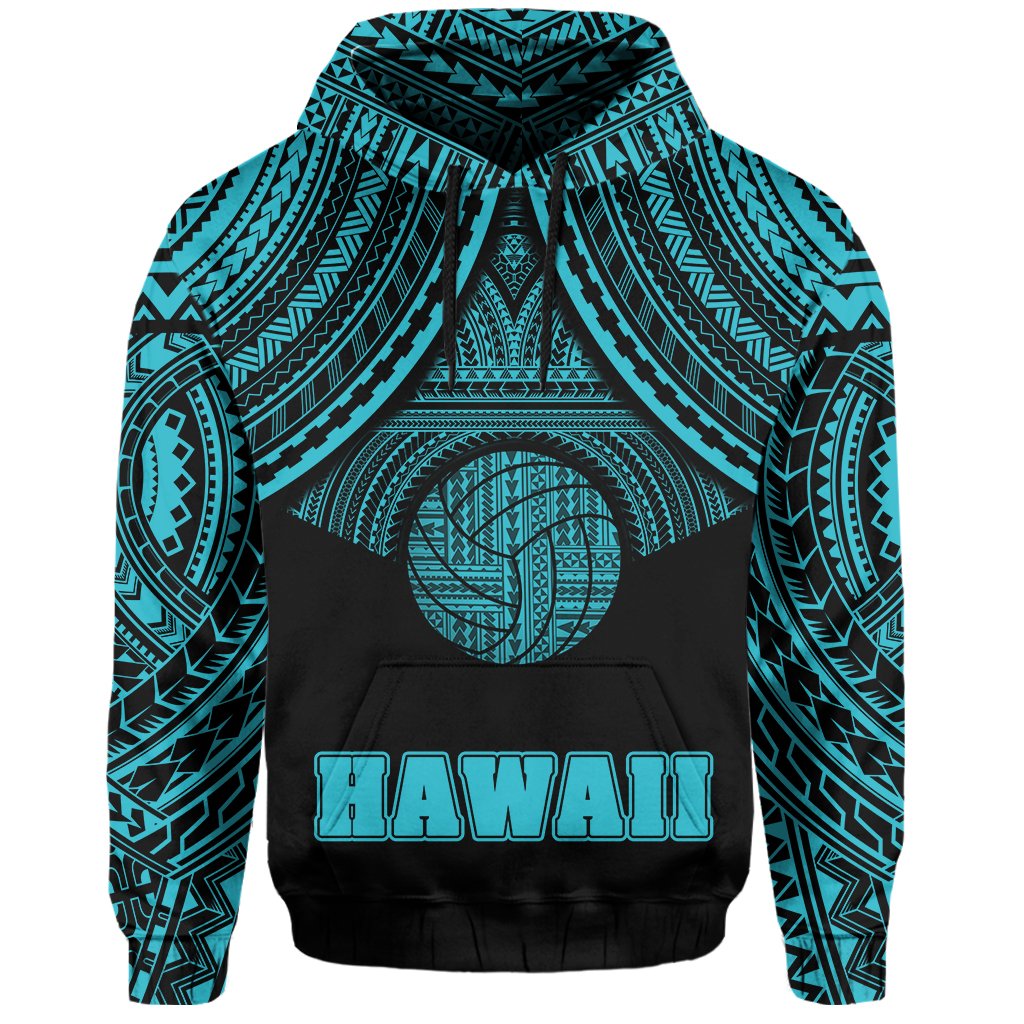 Polynesian Volleyball Hawaii Hoodie Blue - Polynesian Pride