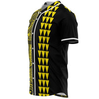 Hawaii Polynesian Kakau Baseball Jersey V.4 - Freestyle - Yellow - Polynesian Pride