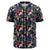 Tropical Hibiscus Red And Plumeria White Baseball Jersey Black - Polynesian Pride