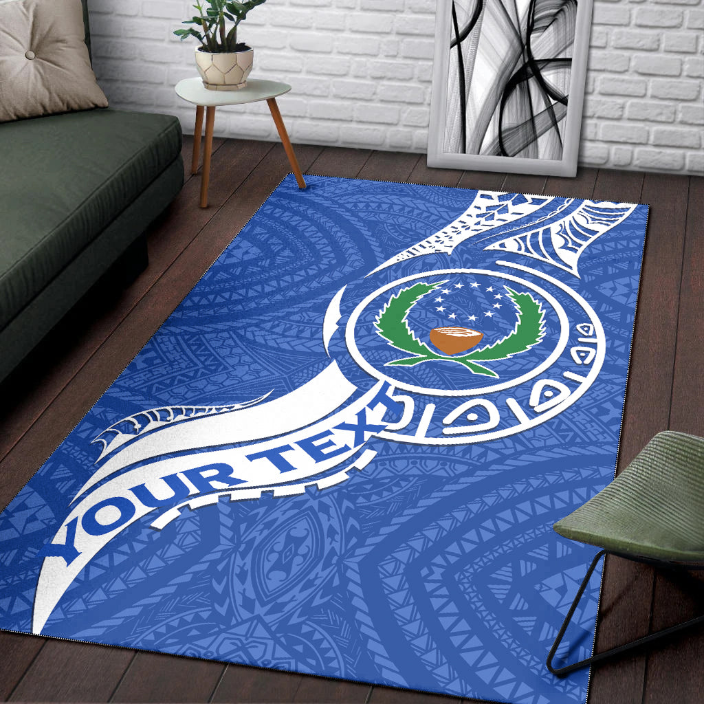 (Custom Personalised) Pohnpei Area Rug - Micronesia Pride Blue - LT12 - Polynesian Pride