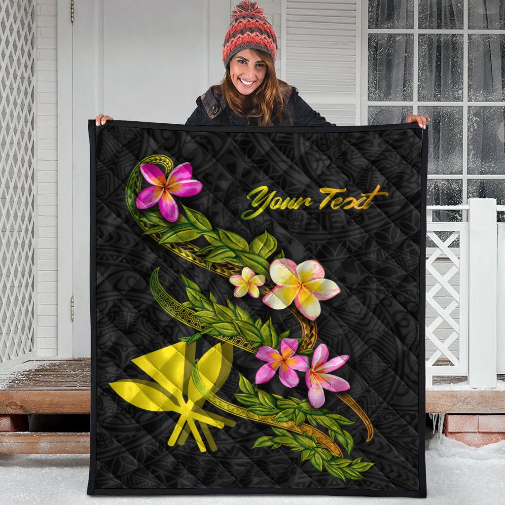 Hawaii Polynesian Custom Personalised Quilt - Plumeria Tribal - Polynesian Pride