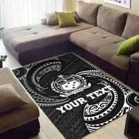 Samoa Polynesian Custom Personalised Area Rug - White Tribal Wave - Polynesian Pride
