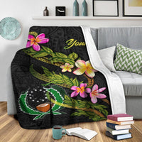 Pohnpei Polynesian Custom Personalised Blanket - Plumeria Tribal - Polynesian Pride