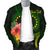 Cook Islands Polynesian Custom Personalised Bomber Jacket - Floral With Seal Flag Color - Polynesian Pride