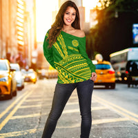 (Custom Personalised) Leone High School Pride Women Off Shoulder Sweater - LT12 - Polynesian Pride