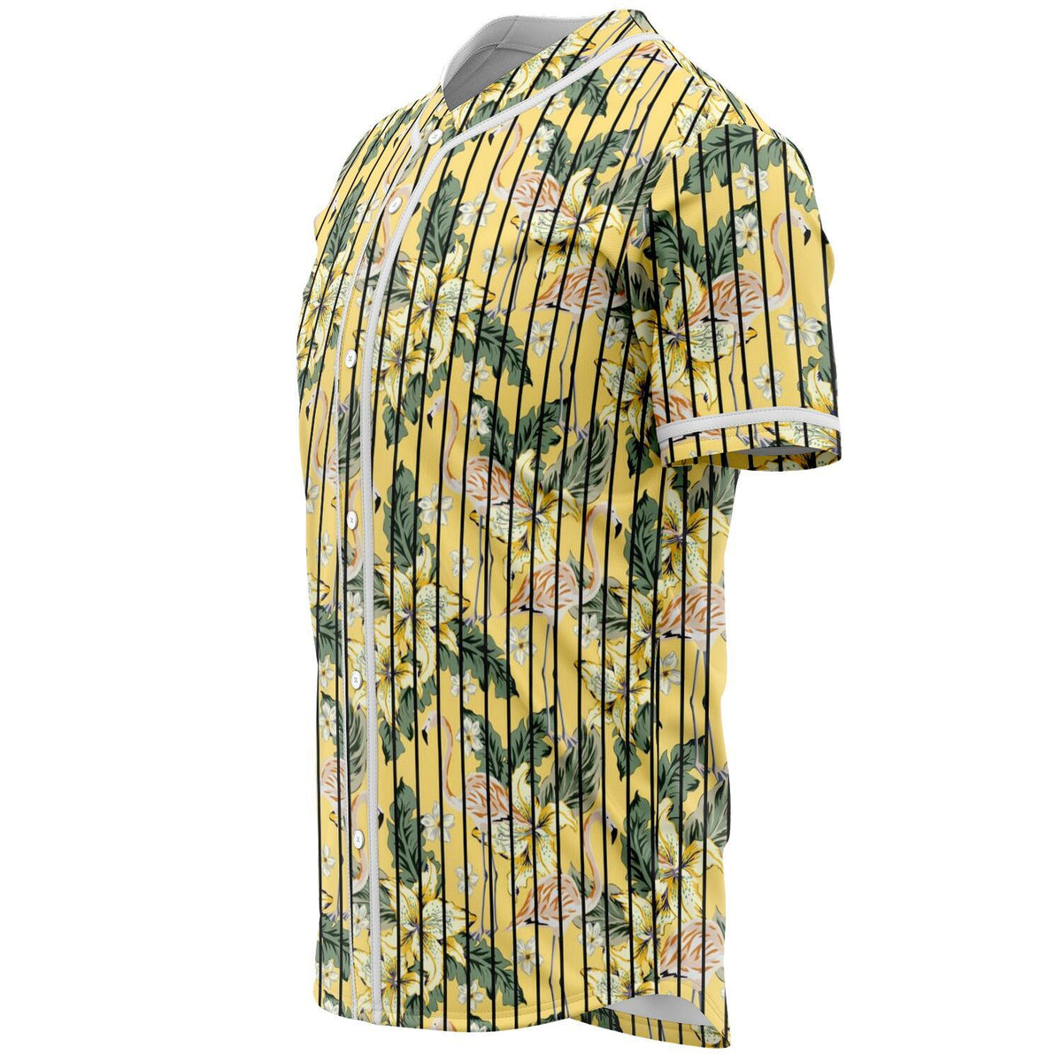 Tropical Flamingo Yellow Baseball Jersey - Polynesian Pride