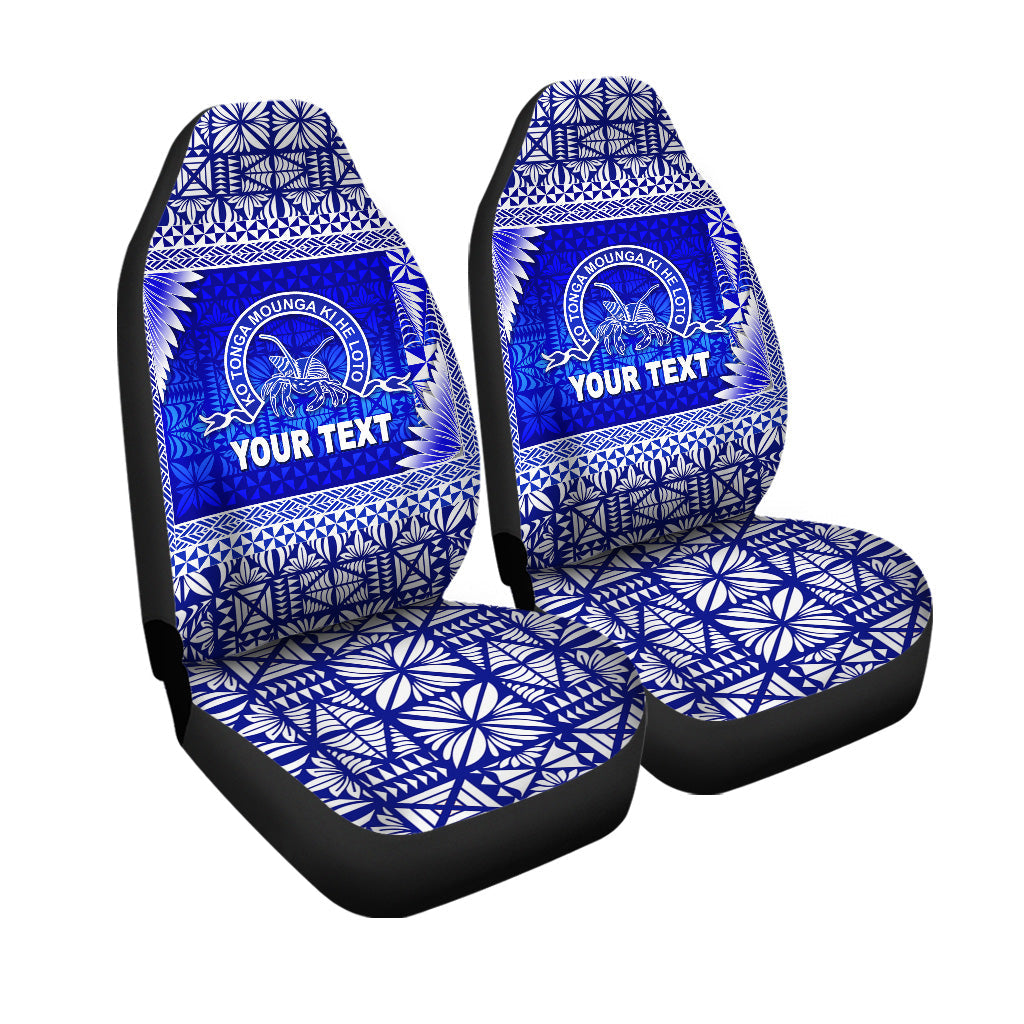 (Custom Personalised) Tonga Queen Salote College Car Seat Covers Simplified Version LT8 One Size Blue - Polynesian Pride