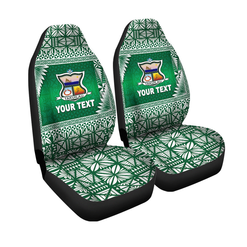 (Custom Personalised) Tonga Takuilau College Car Seat Covers Simplified Version LT8 One Size Green - Polynesian Pride