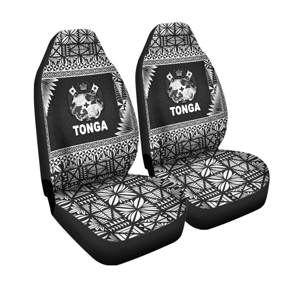 Tonga Coat Of Arms Car Seat Covers Simplified Version - Black LT8 One Size Black - Polynesian Pride