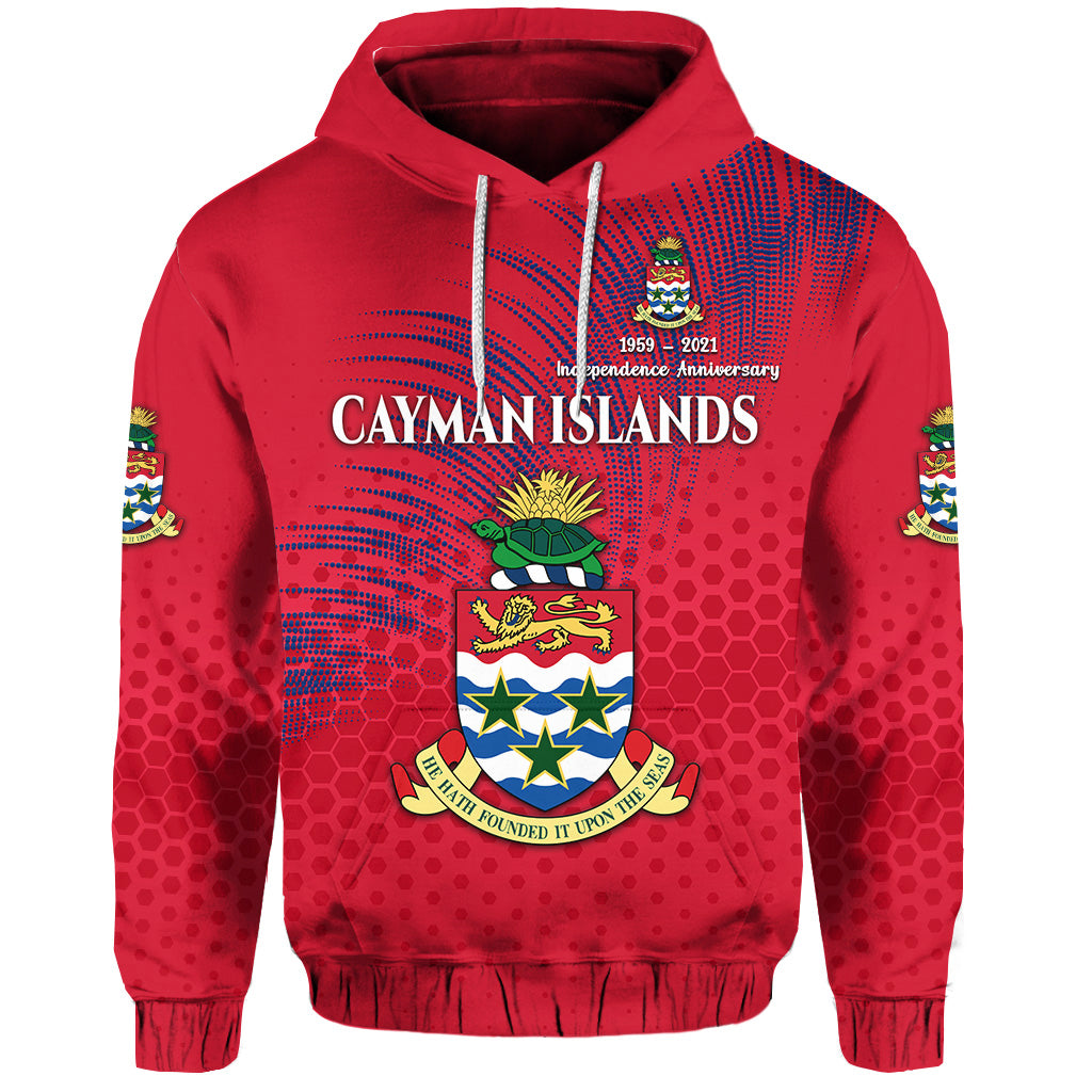 Cayman Islands Hoodie Coat of Arms Independence Anniversary Simple Style Red LT8 Unisex Red - Polynesian Pride