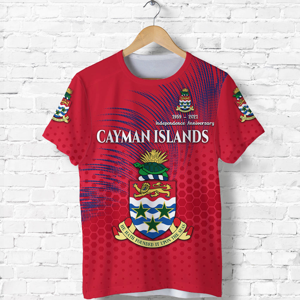 Cayman Islands T Shirt Coat of Arms Independence Anniversary Simple Style Red LT8 Unisex Red - Polynesian Pride