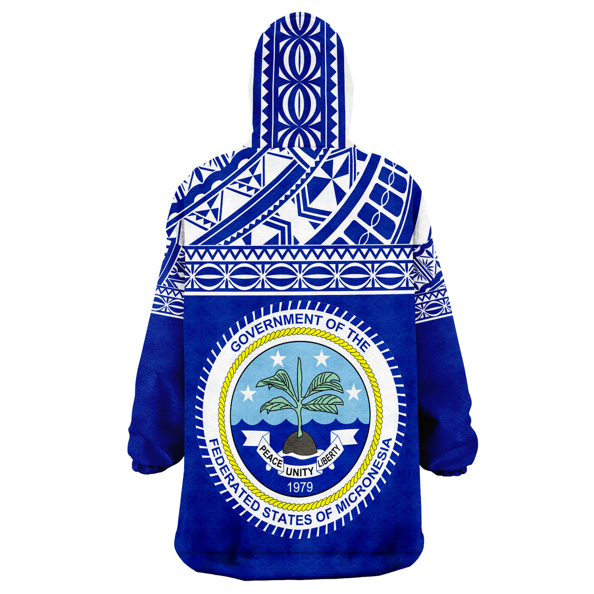 Chuuk Micronesia With Chuuk Flag Wearable Blanket Hoodie LT9 - Polynesian Pride