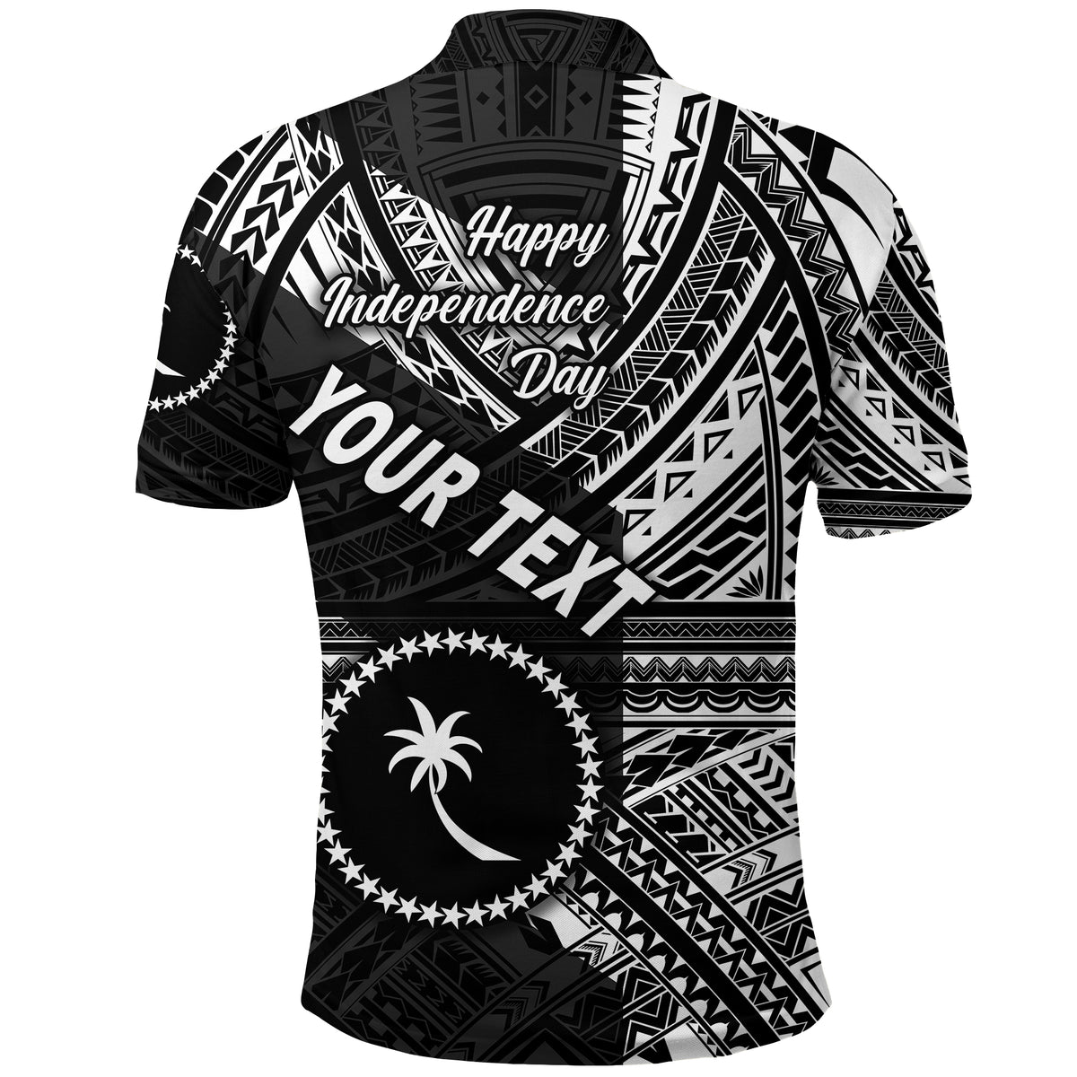 Custom FSM Chuuk Polo Shirt Happy Independence Day Original Vibes Black LT8 - Polynesian Pride