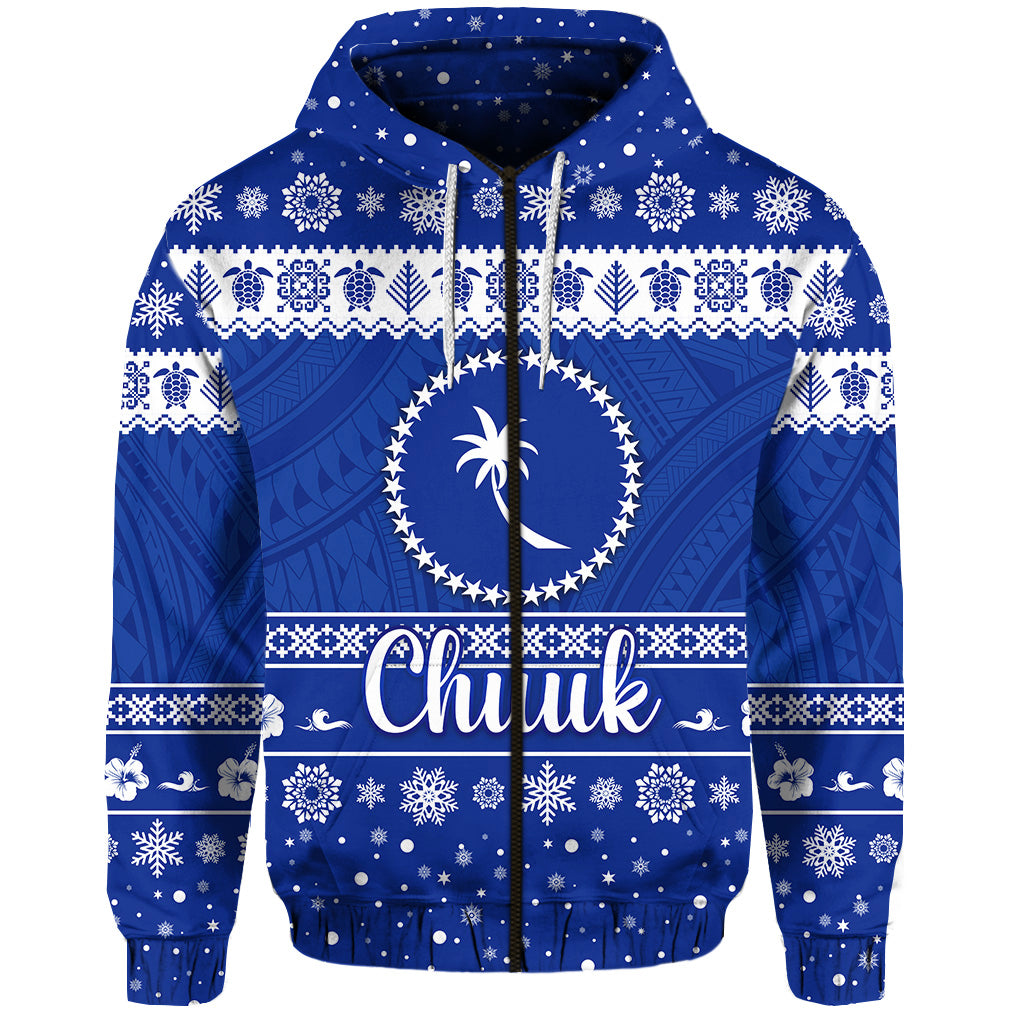 FSM Chuuk Christmas Zip Hoodie Simple Style LT8 - Polynesian Pride