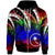 Chuuk Zip Hoodie Tropical Leaf Rainbow Color Unisex Rainbow - Polynesian Pride