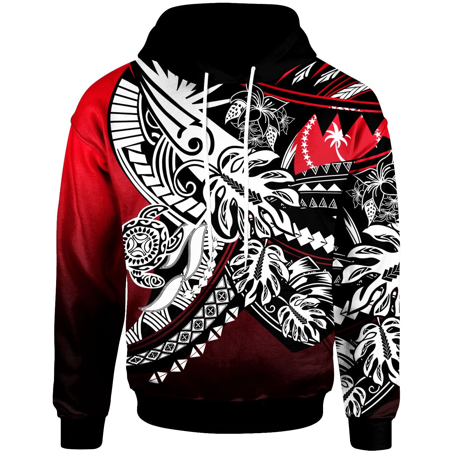 Chuuk Hoodie Tribal Jungle Pattern Red Color Unisex Red - Polynesian Pride