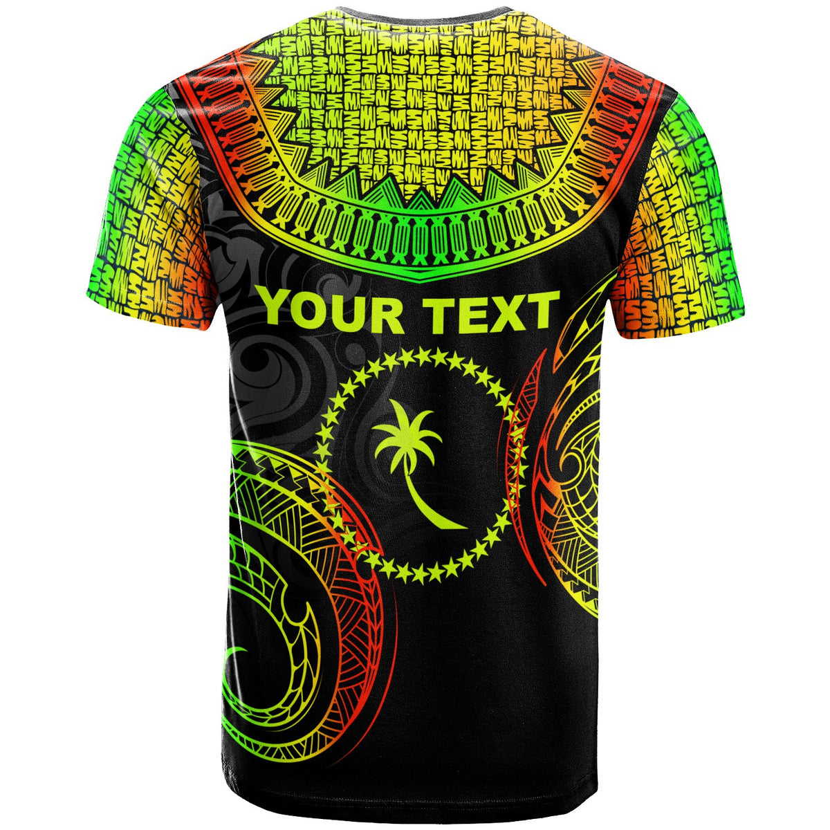 Chuuk Custom T Shirt Unique Serrated Texture Reggae - Polynesian Pride