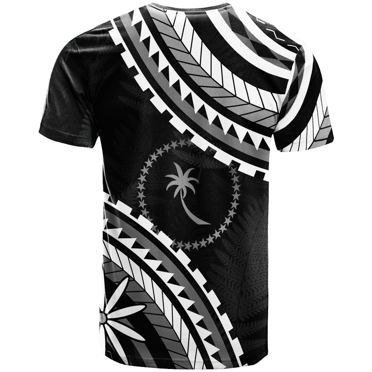 Chuuk T Shirt Palm Leaf Texture White Color - Polynesian Pride
