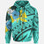 Hawaii Zip up Hoodie Polynesian Pattern Aquamarine Stone Green Color Unisex Green - Polynesian Pride