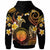 CMNI Hoodie Northern Mariana Islands Custom Polynesian Waves with Plumeria Flowers (Orange) - Polynesian Pride