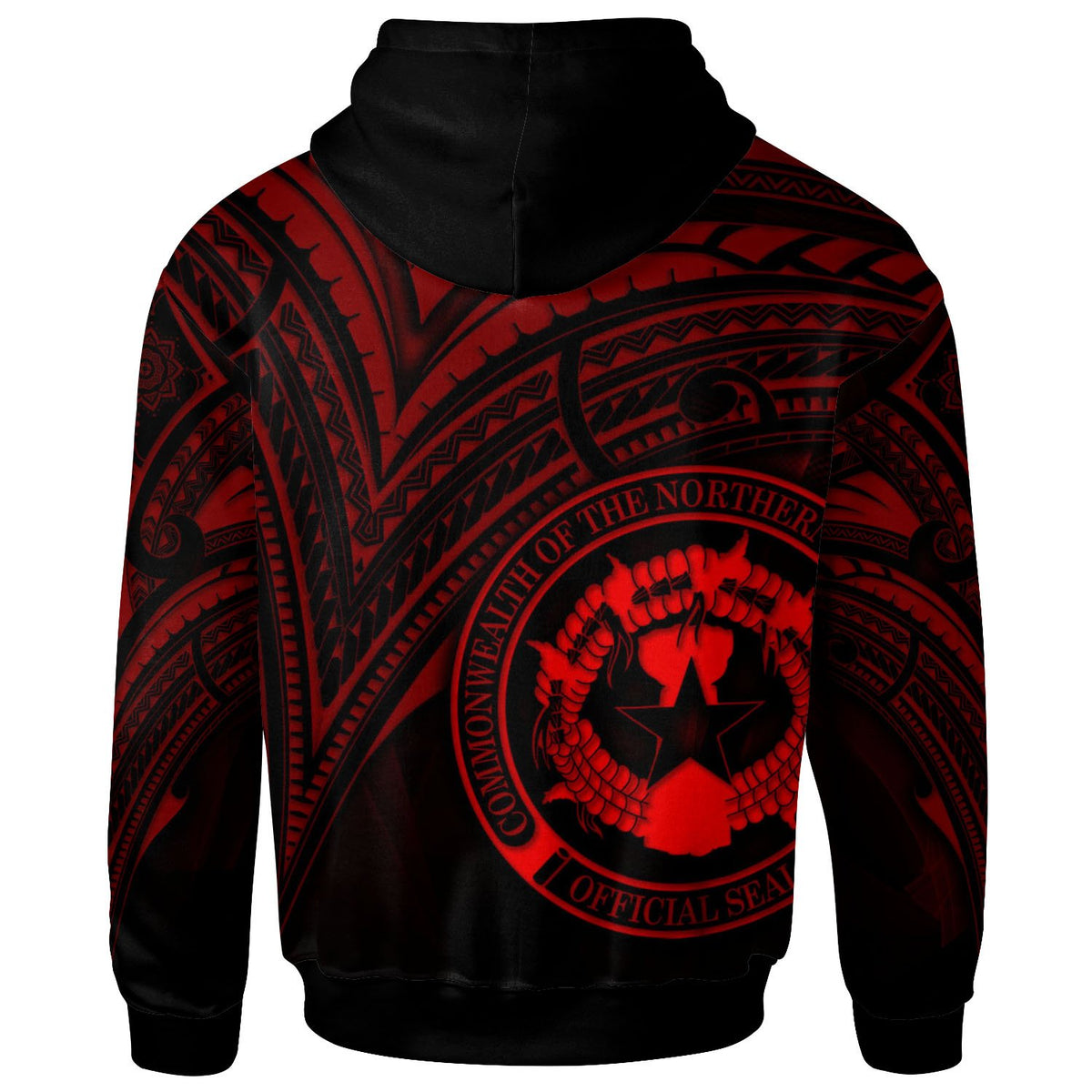 Northern Mariana Islands Hoodie Red Color Cross Style - Polynesian Pride