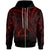 Northern Mariana Islands Zip Hoodie Red Color Cross Style Unisex Black - Polynesian Pride