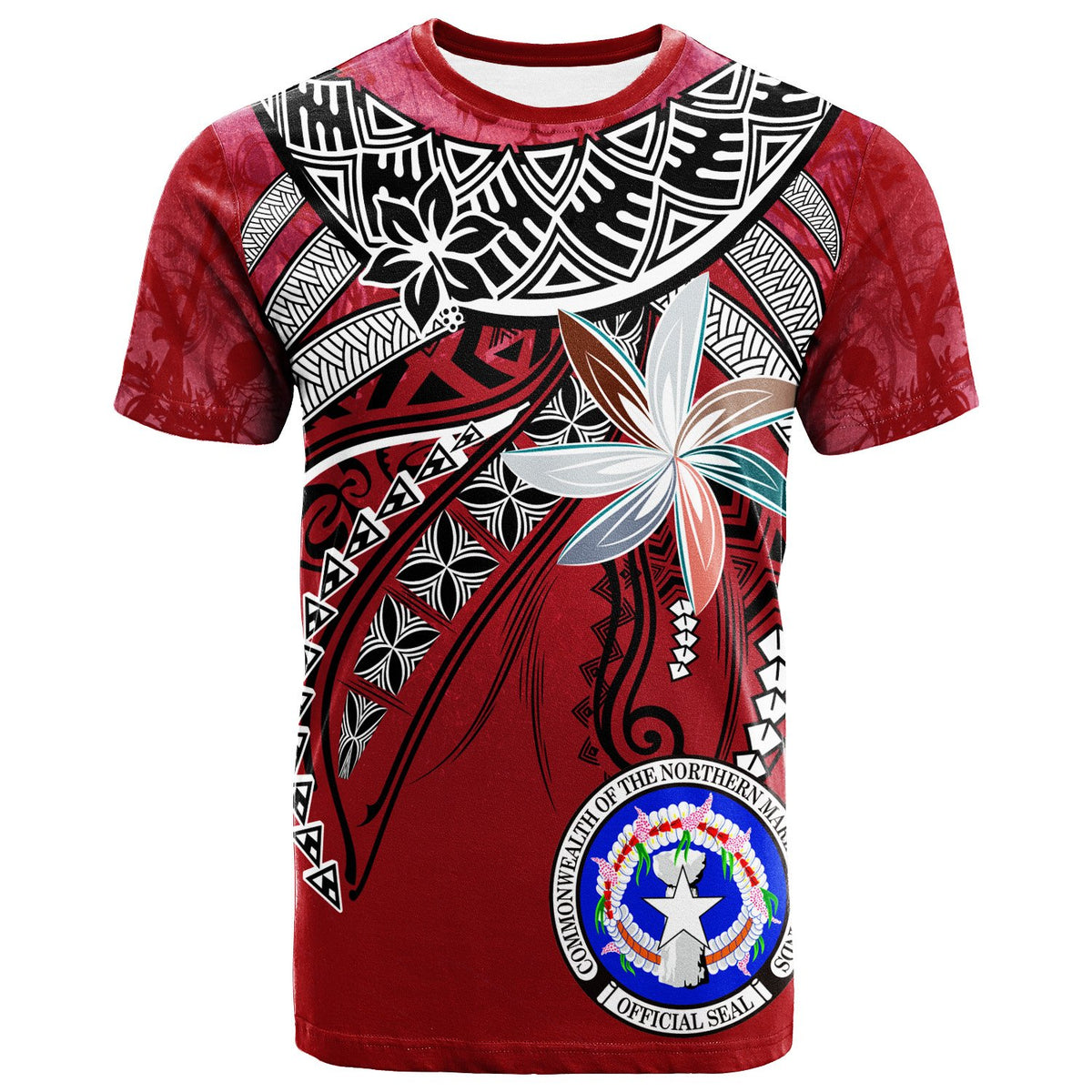 Northern Mariana Islands T Shirt Fanciful Forest Red Color Unisex Red - Polynesian Pride