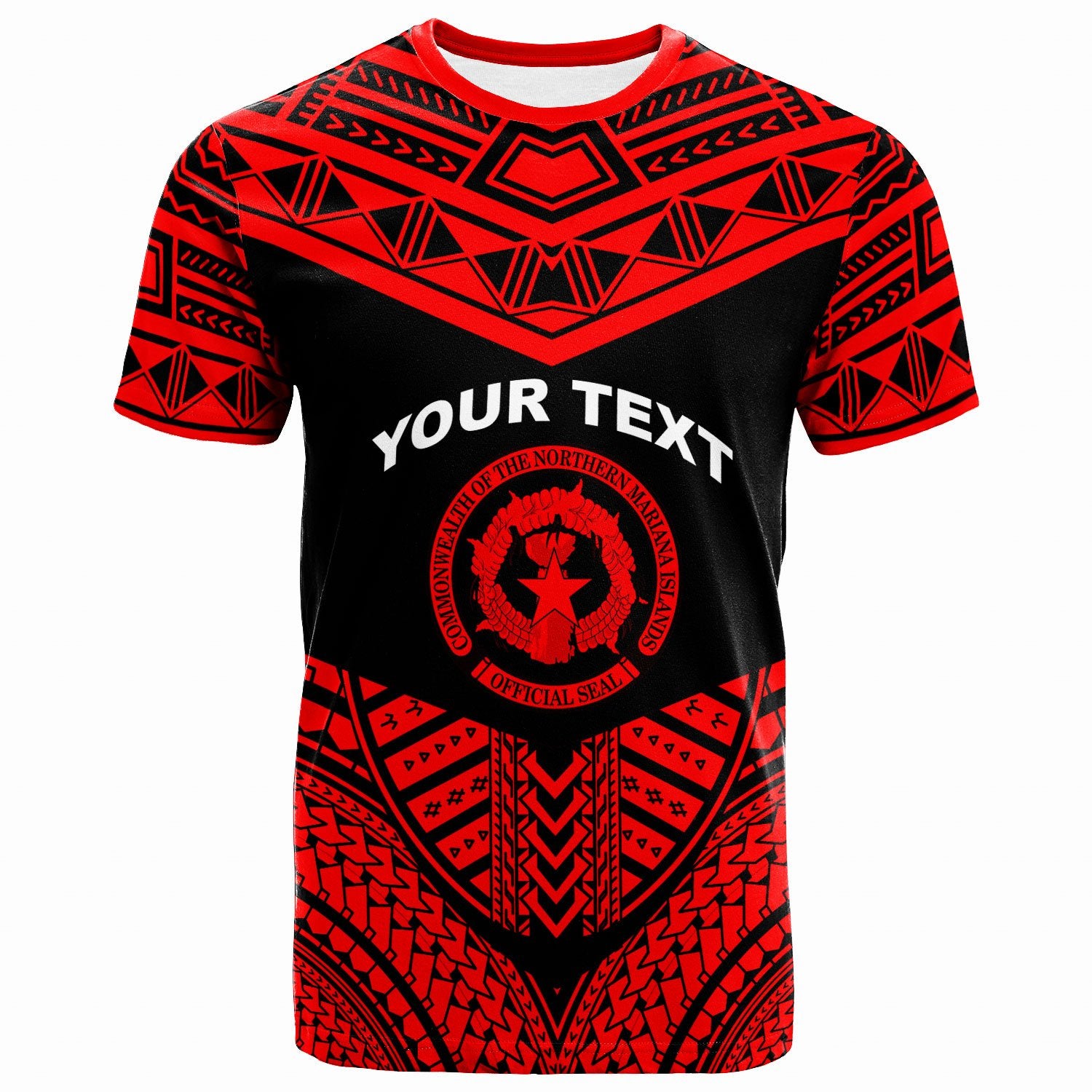 Northern Mariana Islands Custom T Shirt Tribal Pattern Cool Style Red Color Unisex Red - Polynesian Pride