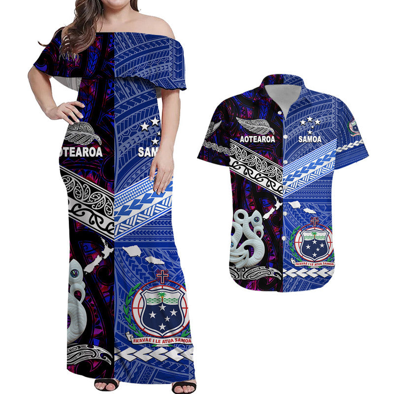 Polynesian Matching Hawaiian Shirt and Dress Samoa New Zealand Together Purple LT8 Purple - Polynesian Pride