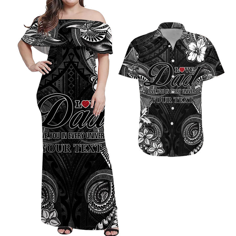 Custom Matching Hawaiian Shirt and Dress Polynesian Fathers Day I Love You In Every Universe Black LT8 Black - Polynesian Pride