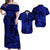 Polynesian Matching Dress and Hawaiian Shirt Blue Hawaiian Tribal Hammerhead Shark LT14 Blue - Polynesian Pride