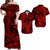 Polynesian Matching Dress and Hawaiian Shirt Red Hawaiian Tribal Hammerhead Shark LT14 Red - Polynesian Pride