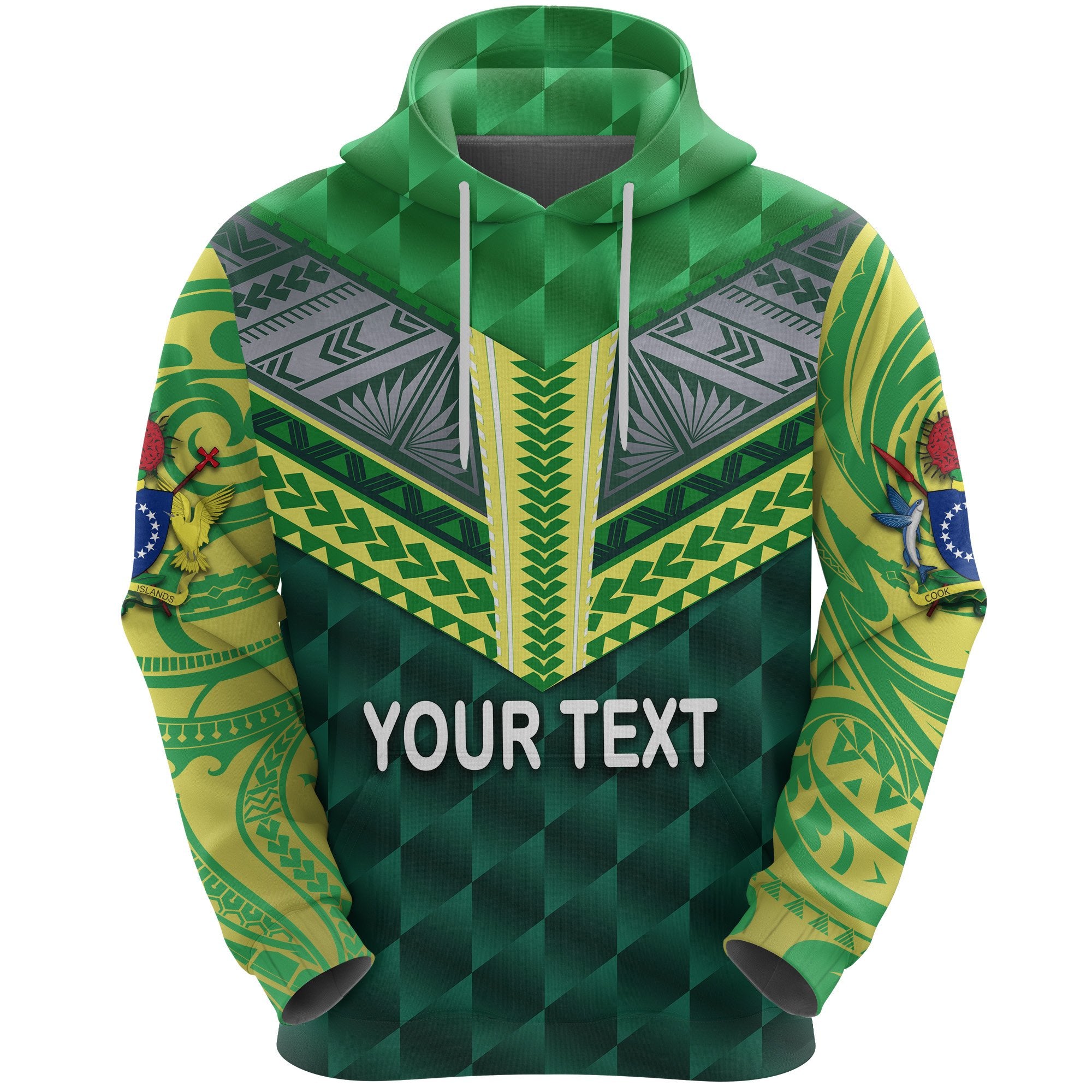 Custom Cook Islands Rugby Hoodie Unisex Green - Polynesian Pride