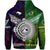 Custom New Zealand Cook Islands Hoodie Maori and Polynesian Together Purple LT8 - Polynesian Pride