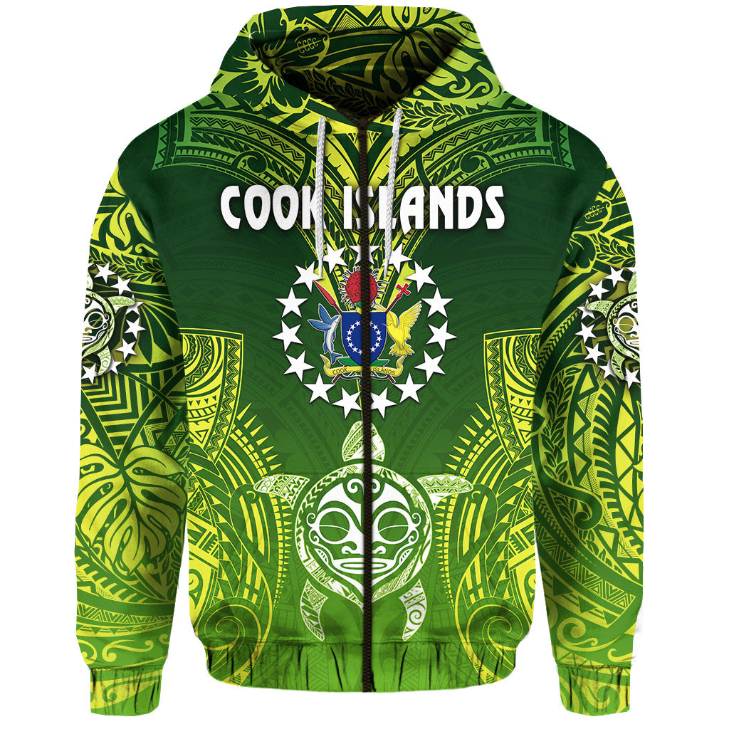 Cook Islands Zip Hoodie Happy Independence Anniversary LT8 - Polynesian Pride