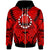 Cook Islands Zip Hoodie Classic Vignette Style Unisex Red - Polynesian Pride