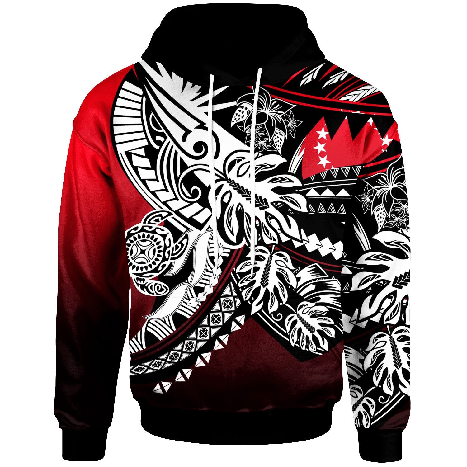 Cook Islands Hoodie Tribal Jungle Pattern Red Color Unisex Red - Polynesian Pride