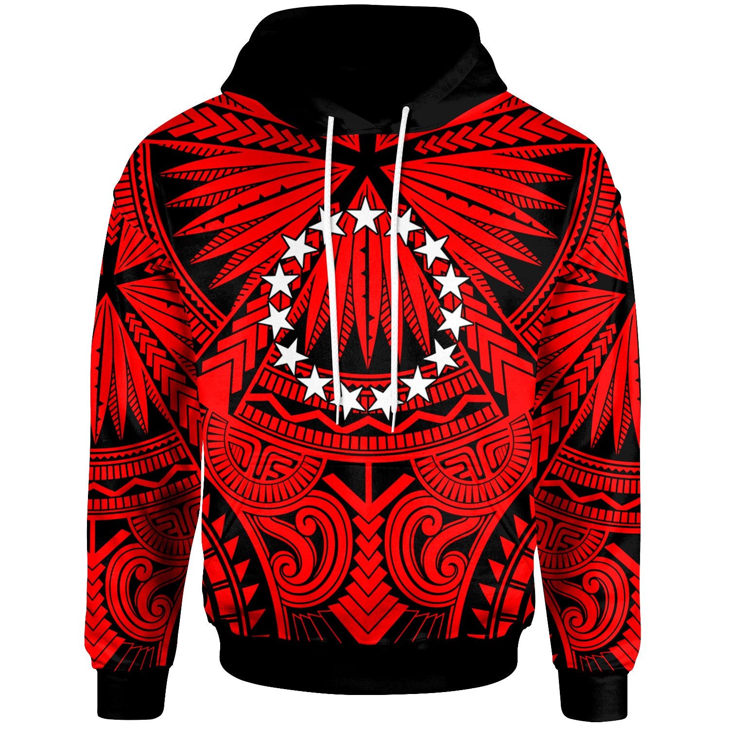 Cook Islands Hoodie Classic Vignette Style Unisex Red - Polynesian Pride