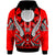 Cook Islands Hoodie Tribal Sun Tattoo Red Color Unisex Red - Polynesian Pride