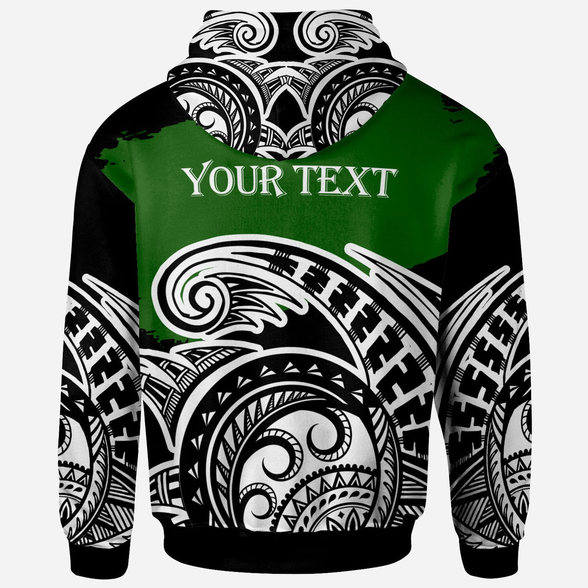 Cook Islands Custom Hoodie Ethnic Style With Round Black White Pattern - Polynesian Pride