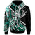 Cook Islands Hoodie Tribal Flower Special Pattern Green Color Unisex Green - Polynesian Pride