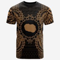 Cook Islands Polynesian T Shirt Cook Islands Flag Map Polynesian Tattoo Gold Unisex Gold - Polynesian Pride