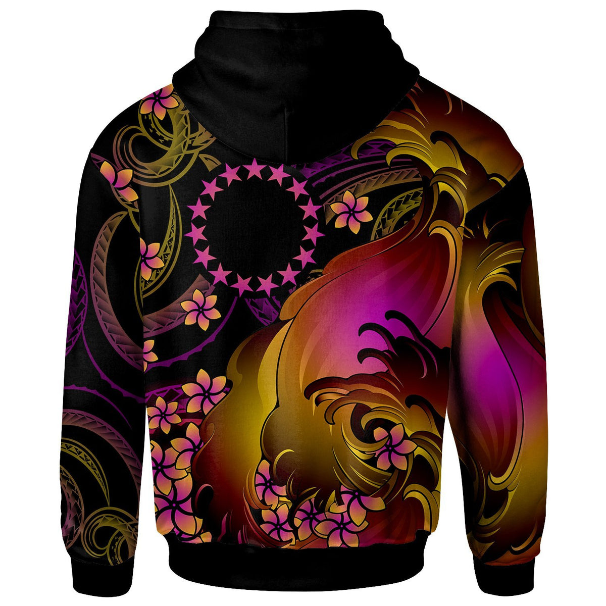 Cook Islands Custom Zip up Hoodie Cook Islands in wave - Polynesian Pride